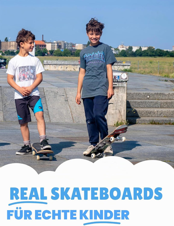 Skateboard für Kinder - hochwertiges Komplettboard für Anfänger ab 3 oder 4 Jahren, aus 7 Lagen Ahor