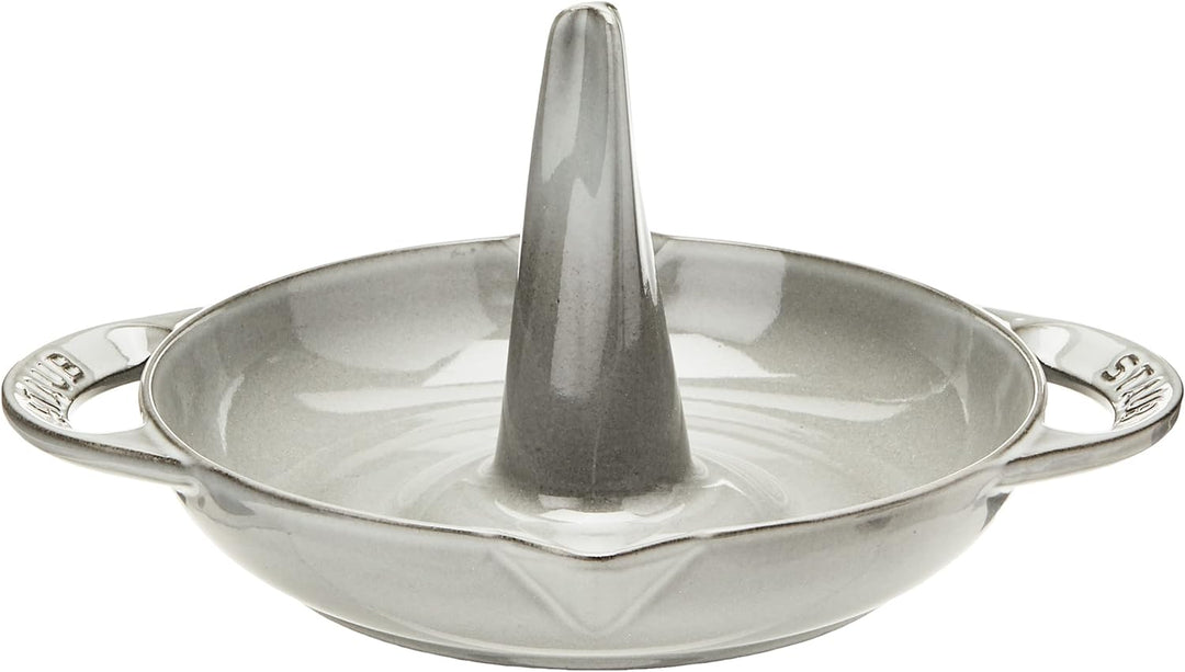STAUB Hähnchenbräter 24 cm, Gusseisen, Induktionsgeeignet, Graphitgrau, 26.2 x 22.2 x 11.5 cm