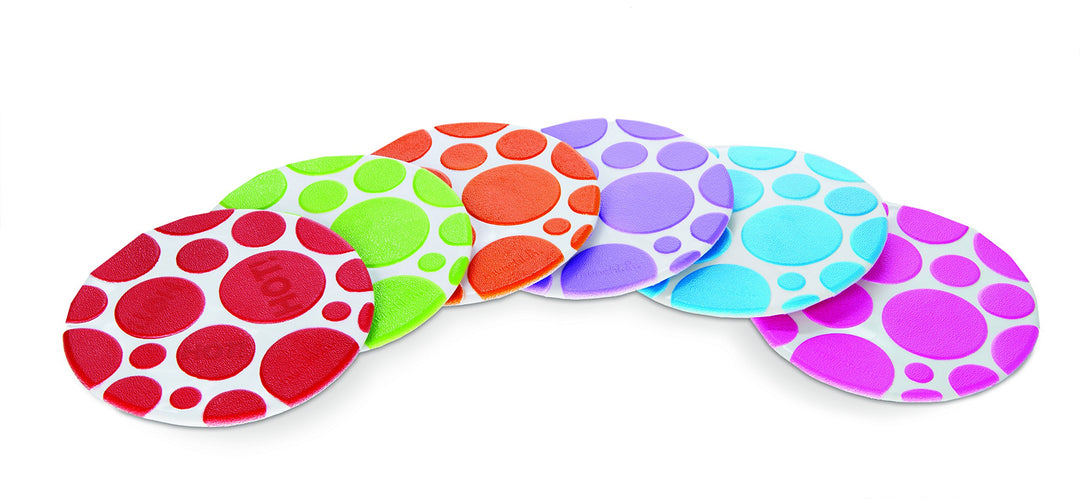 Munchkin Non-Slip Grippy Dots Bath Mat Hot Detection Technology, Pack of 6, Grippy Dots