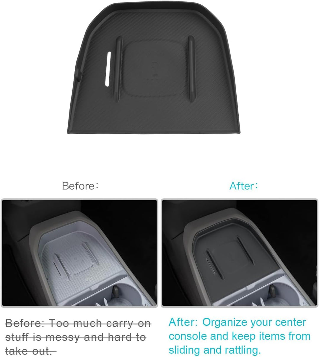 CDEFG Kompatibel mit Neu Kia EV3 2025 2026 Kabellose Ladematte Mittelkonsole Antirutschmatten Siliko