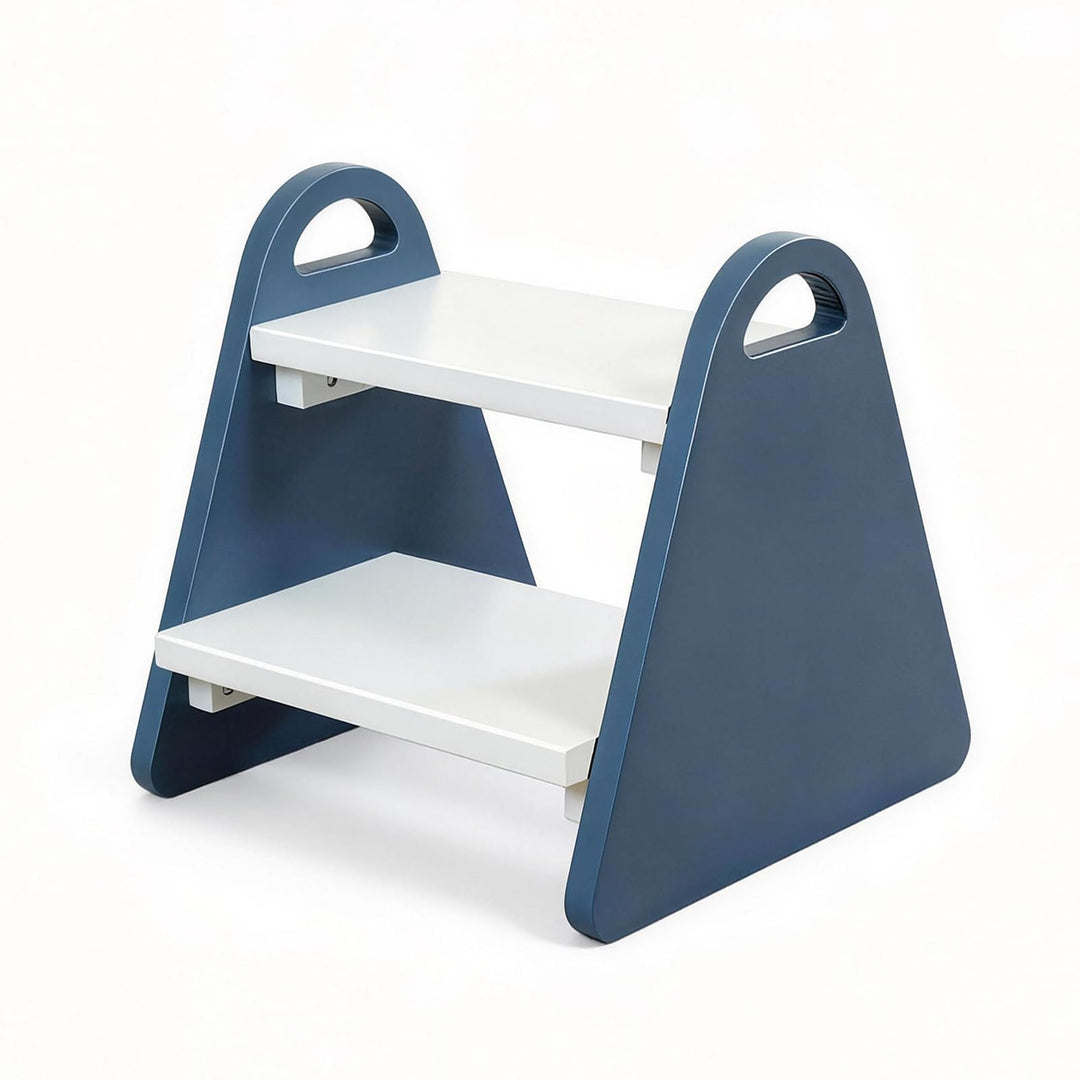 2-stufiger Tritthocker für Kinder aus Naturmaterial, Hocker & Trittstuhl Trittpult, Kindertreppe für