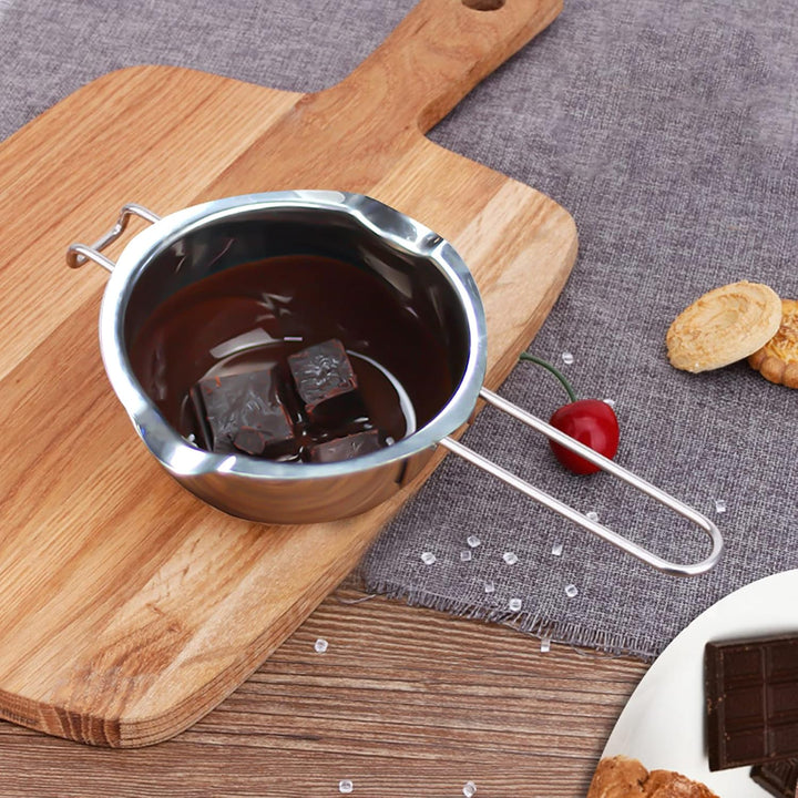 Pinsheng Wasserbad-Schmelztopf, Schmelztopf Edelstahl mit 2 Ausgüssen, Doppelkessel-Schmelztopf für