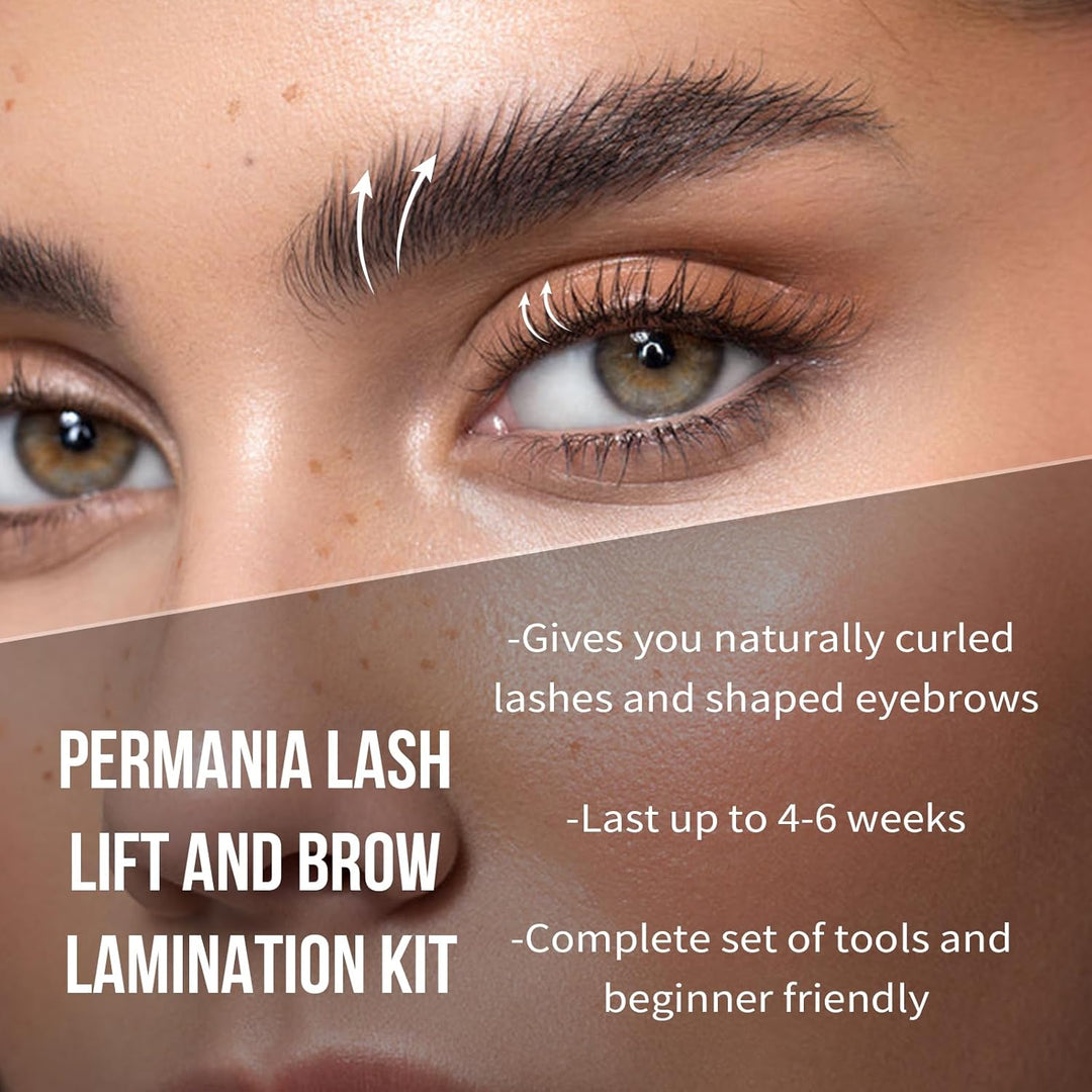 PERMANIA Wimpernlifting Set, Sanfte Formulierung Lash Lifting Set, DIY Wimpern Lifting und Augenbrau