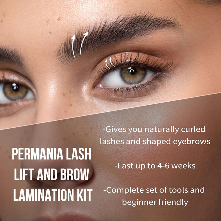 PERMANIA Wimpernlifting Set, Sanfte Formulierung Lash Lifting Set, DIY Wimpern Lifting und Augenbrau