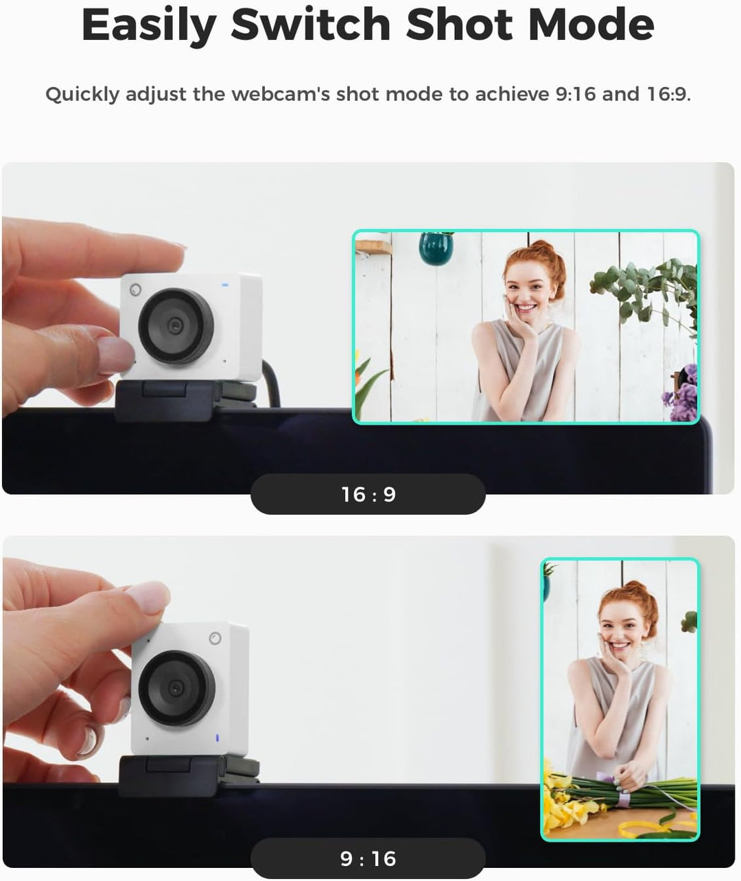 OBSBOT Meet SE 1080P@100 FPS Webcam für PC mit 1/2,8" Sensor, KI-Bildanpassung & Autofokus, Beauty M