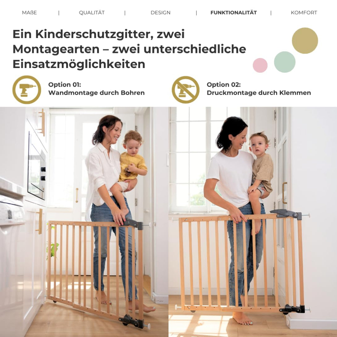 Geuther 2714 schwenkbares Türschutzgitter Passung: 68 cm - 102 cm Türgitter ohne Bohren Sicherheitsv