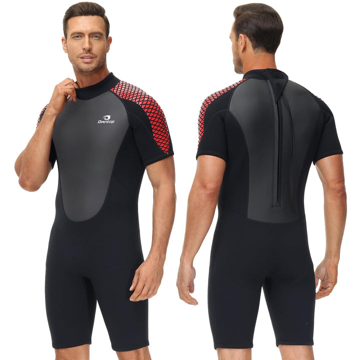 Owntop Neoprenanzug kurz Herren &amp; Damen, 3/2 mm Neopren Wetsuit für Tauchen, Surfen, Schwimmen und K