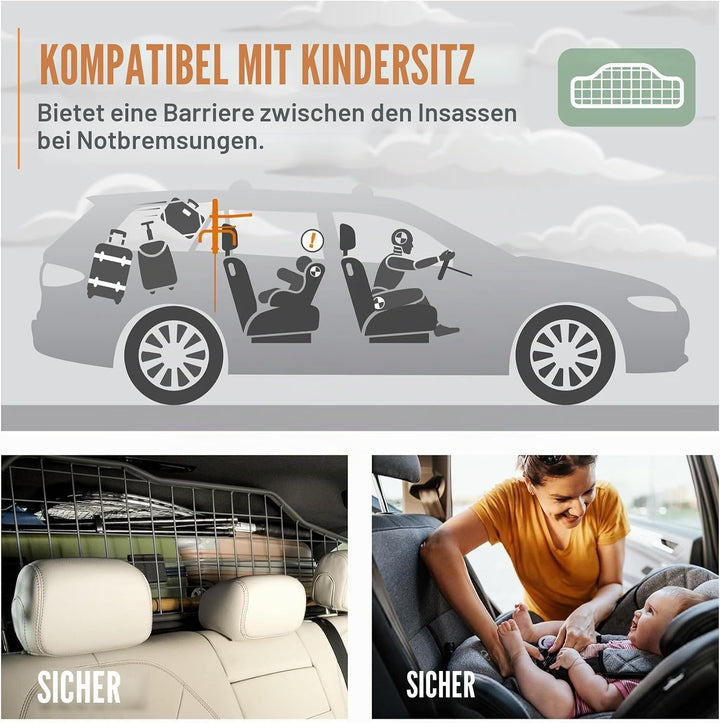Travall Hundegitter für Škoda Karoq (2017-) Fahrzeugspezifisches Hundegitter, Kofferraumschutz für H