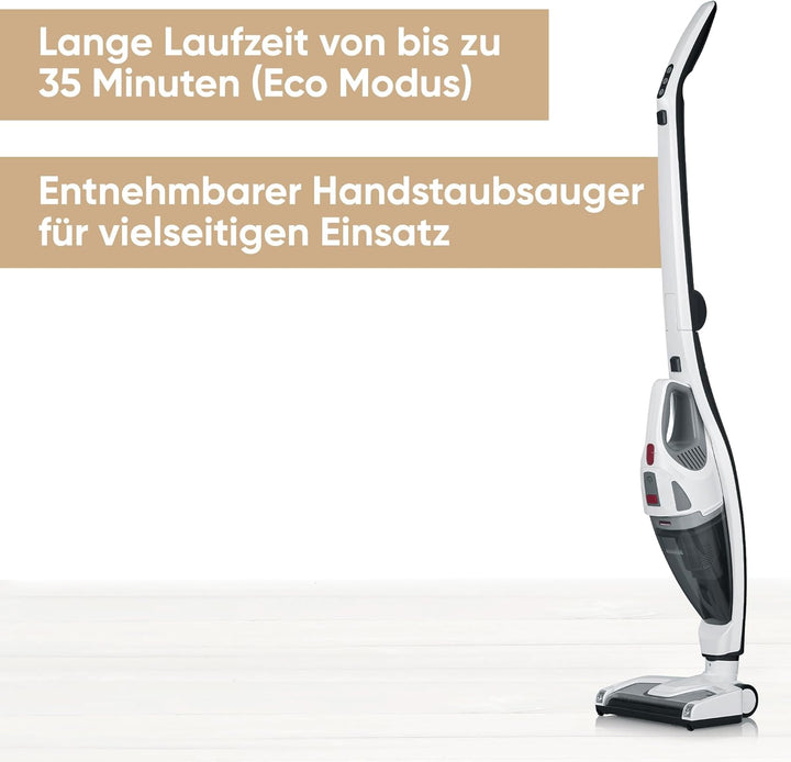 SEVERIN Kabelloser Staubsauger mit Lithium-Ionen Akku, 2in1 mit integriertem Handstaubsauger, beutel