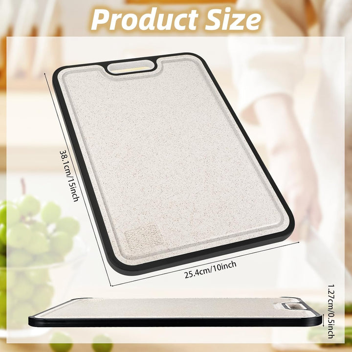 Schneidebrett, grosses Edelstahl schneidebrett,Reisschalen-Faser,Cutting Board mit Saftrutsche,rutsc