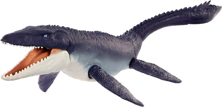 Jurassic World HNJ57 - Dominion Mosasaurus Dinosaurier Action-Figur, 70 cm gross mit beweglichen Gel