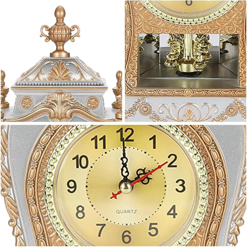 Vintage Tischuhr, Vintage Tischuhr im europäischen Stil, antike Wanduhr mit Pendel und Glockenspiel