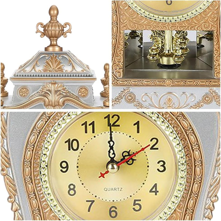 Vintage Tischuhr, Vintage Tischuhr im europäischen Stil, antike Wanduhr mit Pendel und Glockenspiel