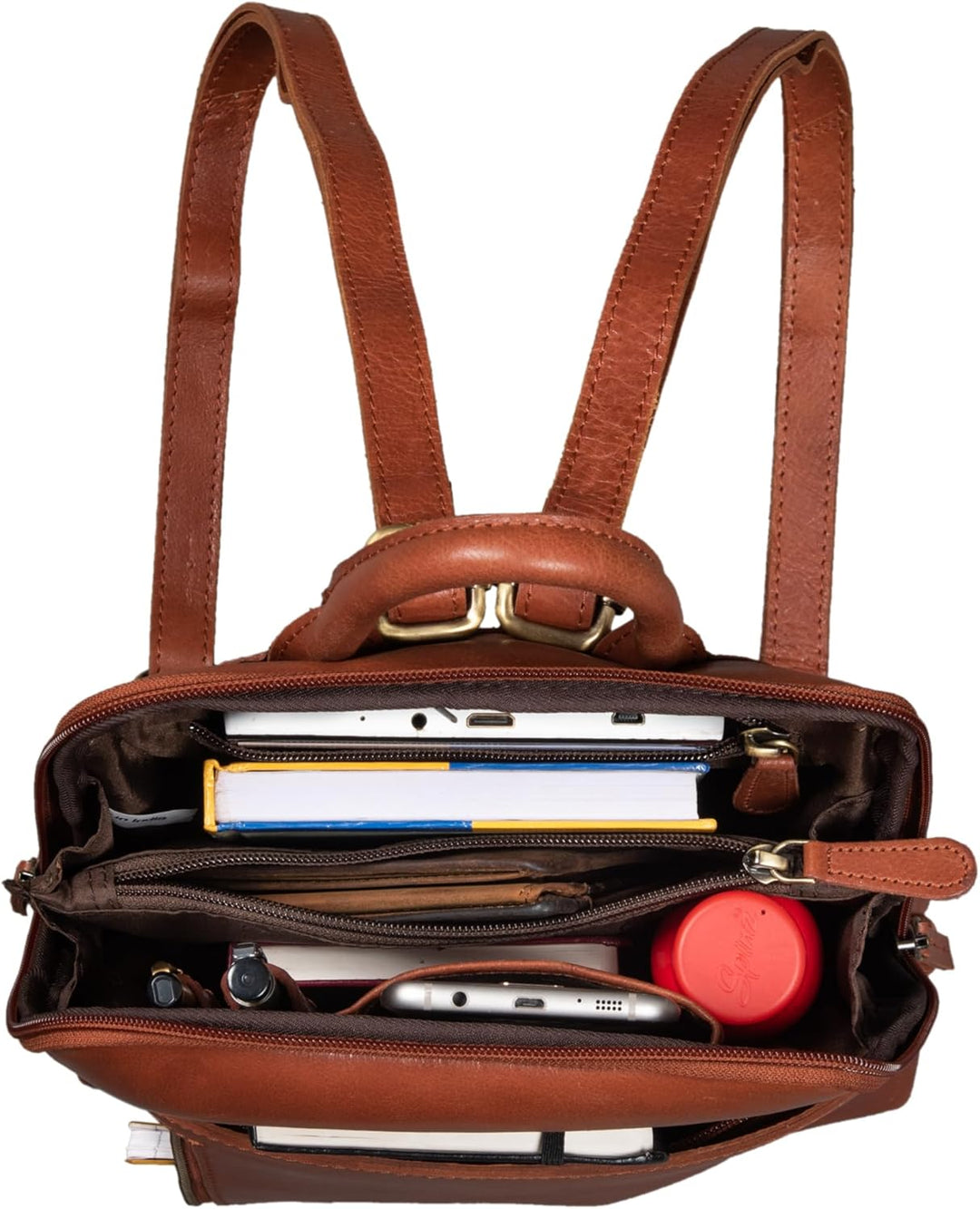 STILORD 'Holly' Rucksack Frauen Klein Leder Rucksackhandtasche Damen Lederrucksack für iPad und DIN