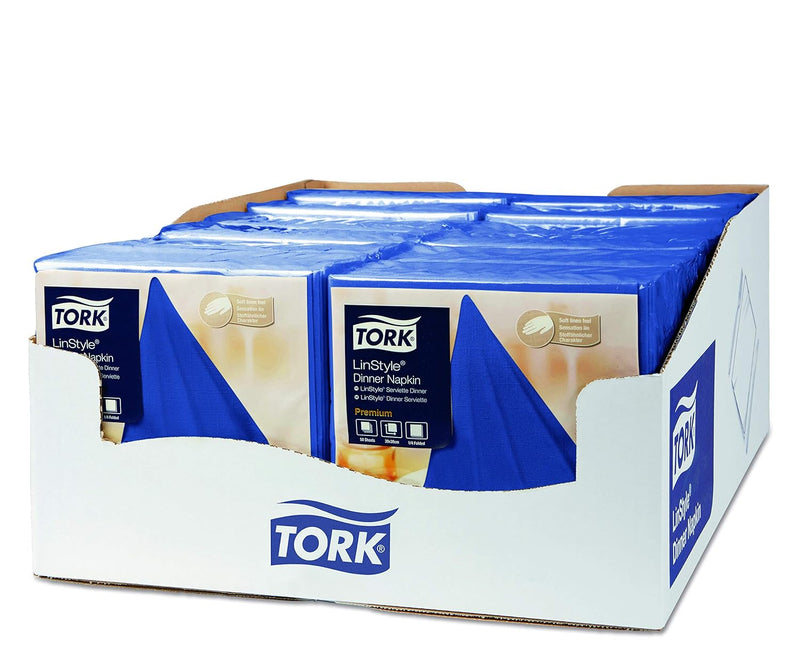 Tork 478856 Linstyle Premium Dinnerservietten Mitternachtsblau / Servietten stoffähnlich und saugfäh