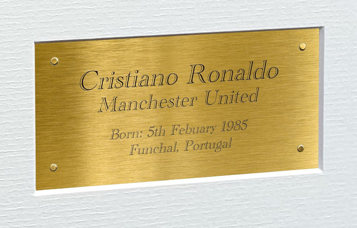 Bilderrahmen mit Autogramm von Cristiano Ronaldo Manchester United, 30,5 x 20,3 cm, goldfarben