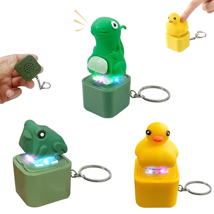 PGonline 3 Stück Spielzeug Frosch Ente Schlüsselanhänger, Tastatur Wiederaufladbarer Schlüsselanhäng