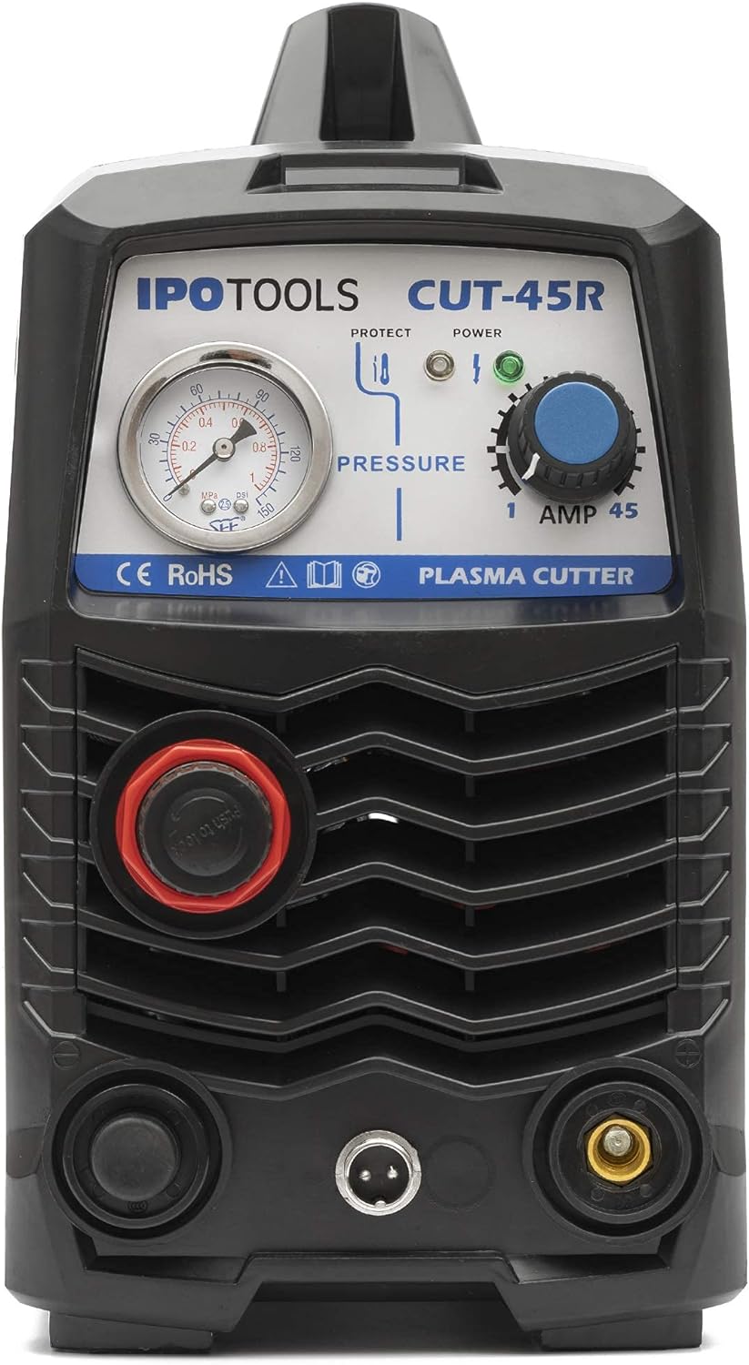 IPOTOOLS Plasmaschneider CUT-45R - Plasmaschneidgerät 45A bis 12 mm Schneidleistung Inverter Schweis