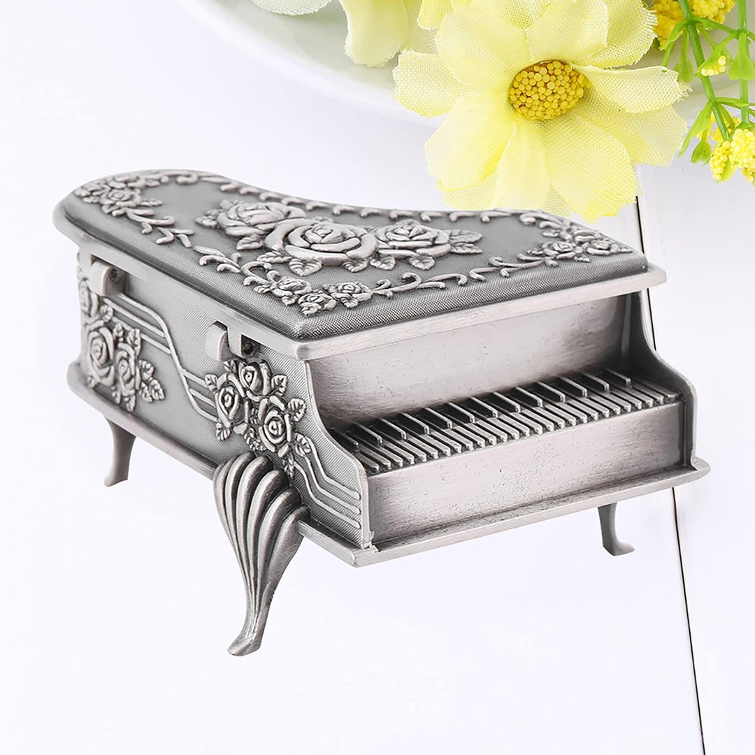 Vintage Metall Schmuck Box, Klavier geformte Schmuck Organizer Antike Zink Legierung Schmuck Fall Ri