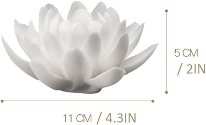 PEVSCO Skulptur Pflanzenstatue Ornamente Weisser Lotus Keramikskulptur Dekorationen Villa Studie Tee