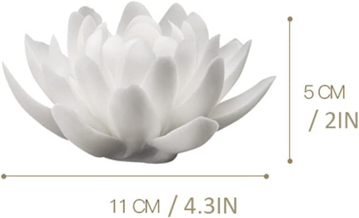 PEVSCO Skulptur Pflanzenstatue Ornamente Weisser Lotus Keramikskulptur Dekorationen Villa Studie Tee