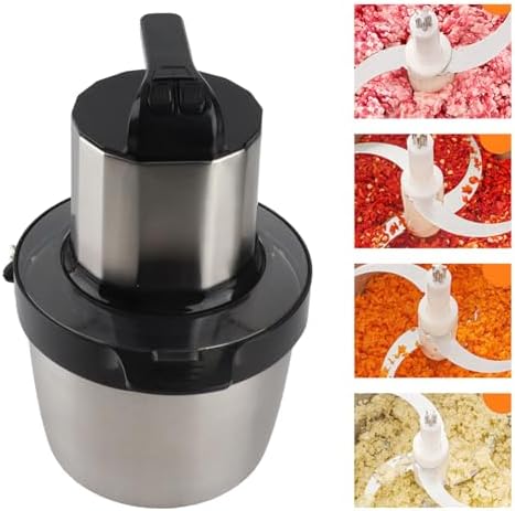 Elektrischer Fleischzerkleinerer, 6 L, 2000 W, Edelstahl-Küchenmaschine, Mixer C mit 2 Gängen für Ef