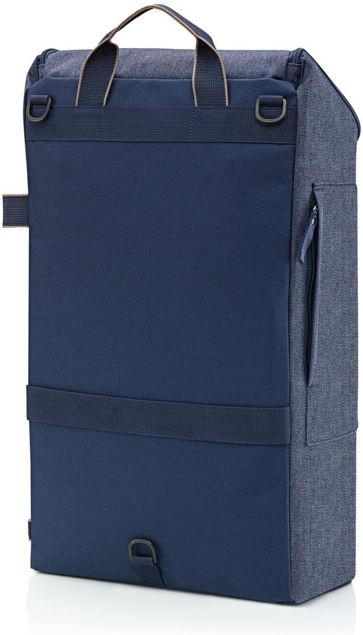 reisenthel citycruiser Set (Rack + Bag) Tasche Herringbone Dark Blue + Rack Black - Praktische Einka