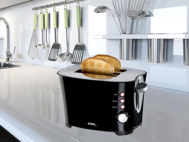 DOMO DO941T Toaster 'B-Smart' - Mit 2 Toastschlitze - 7 Temperaturstände - 3 Funktionsschalter: röst
