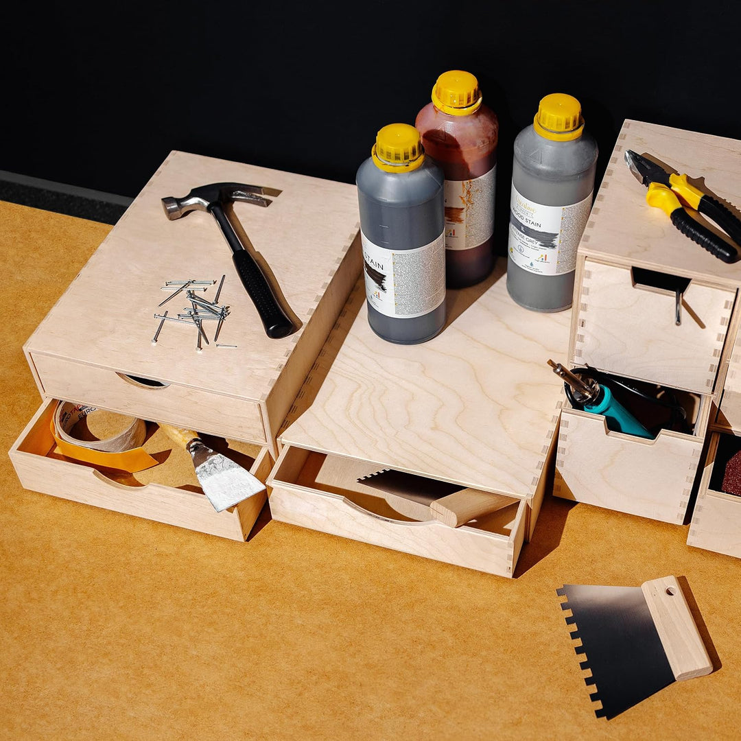 Creative Deco Schubladenbox Schubladenelement | 2 Schubladen | 33 x 25 x 13,5 cm (+/- 1 cm) | Mini-K