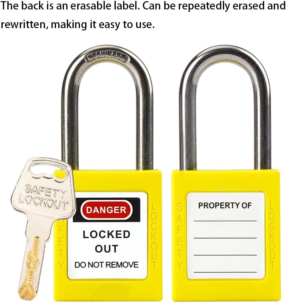5 Stück Vorhängeschloss Gleichschliessend Set, Lockout Tagout Schlösser, 38mm Loto Sicherheitsvorhän