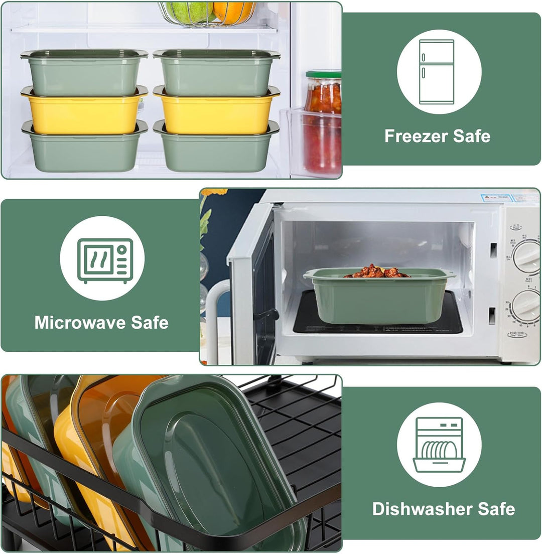 VINATO Frischhaltedosen mit Deckel 10er Set – 1100ml Gefrierdosen aus BPA-freiem PP, stapelbare Vorr