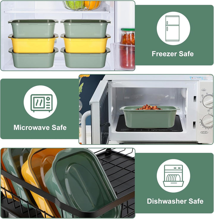 VINATO Frischhaltedosen mit Deckel 10er Set – 1100ml Gefrierdosen aus BPA-freiem PP, stapelbare Vorr