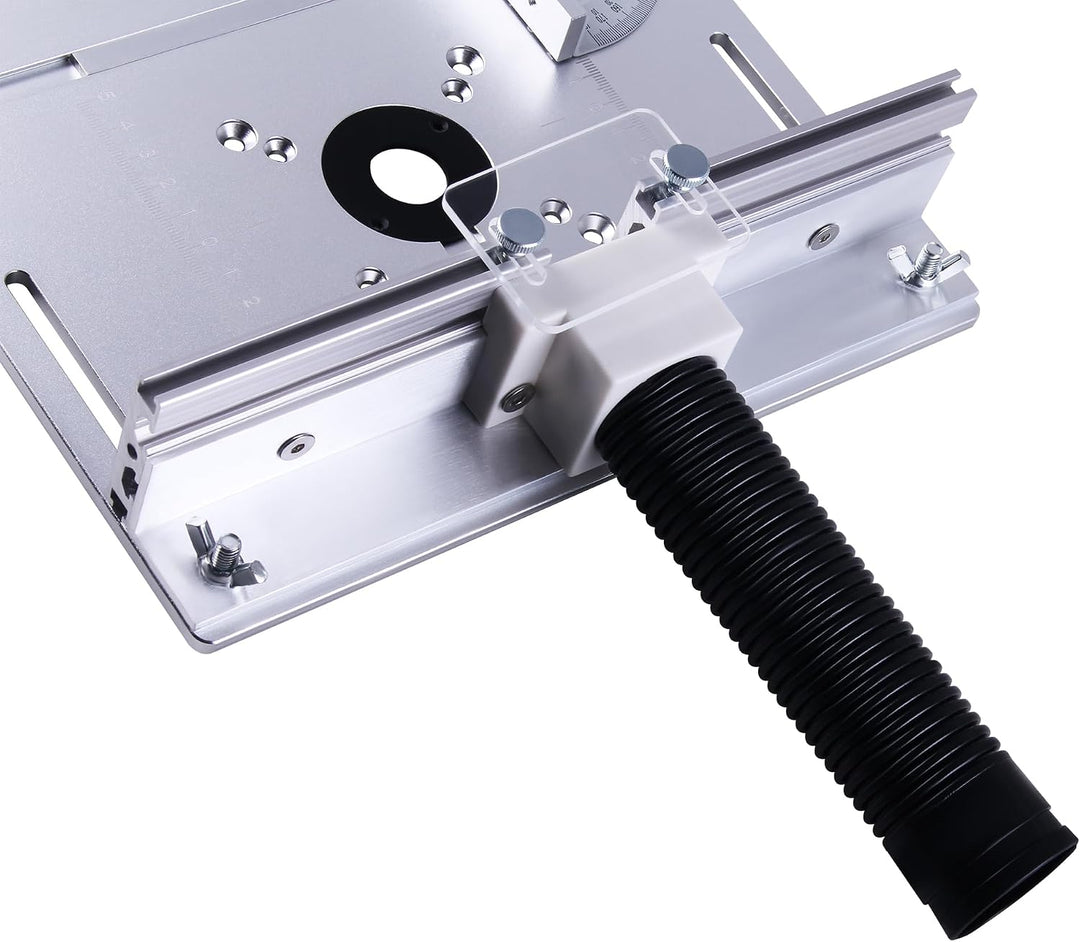 Set mit 3 Frästisch Einlegeplatten, Aluminium Frästisch für Oberfräse mit Halterung Fasenmoment, Tis