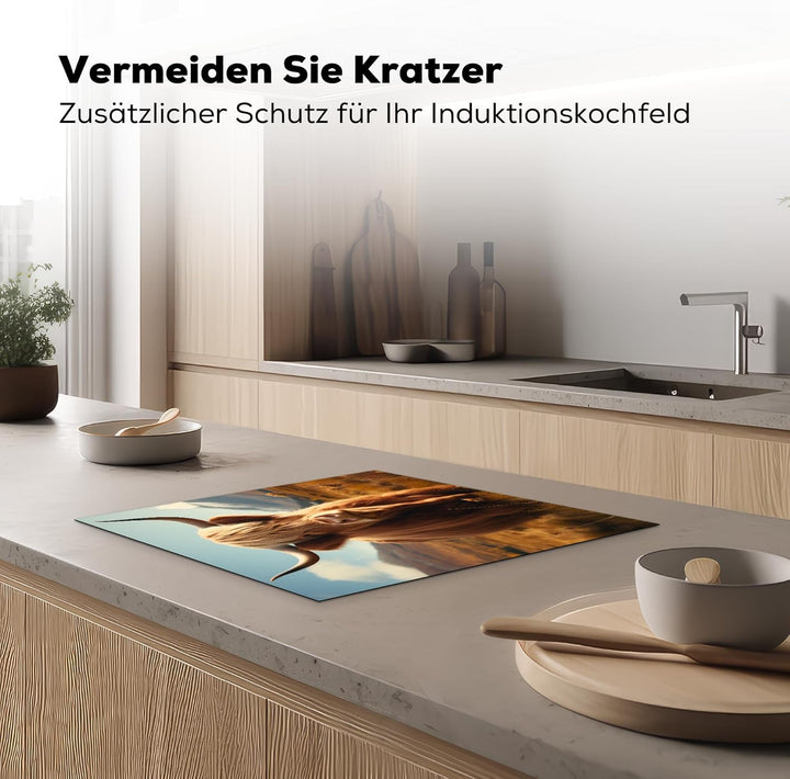KitchenYeah© Herdabdeckplatte 59x51 cm Einteilig Ceranfeld Abdeckplatte für Induktionsschutz Ceranfe