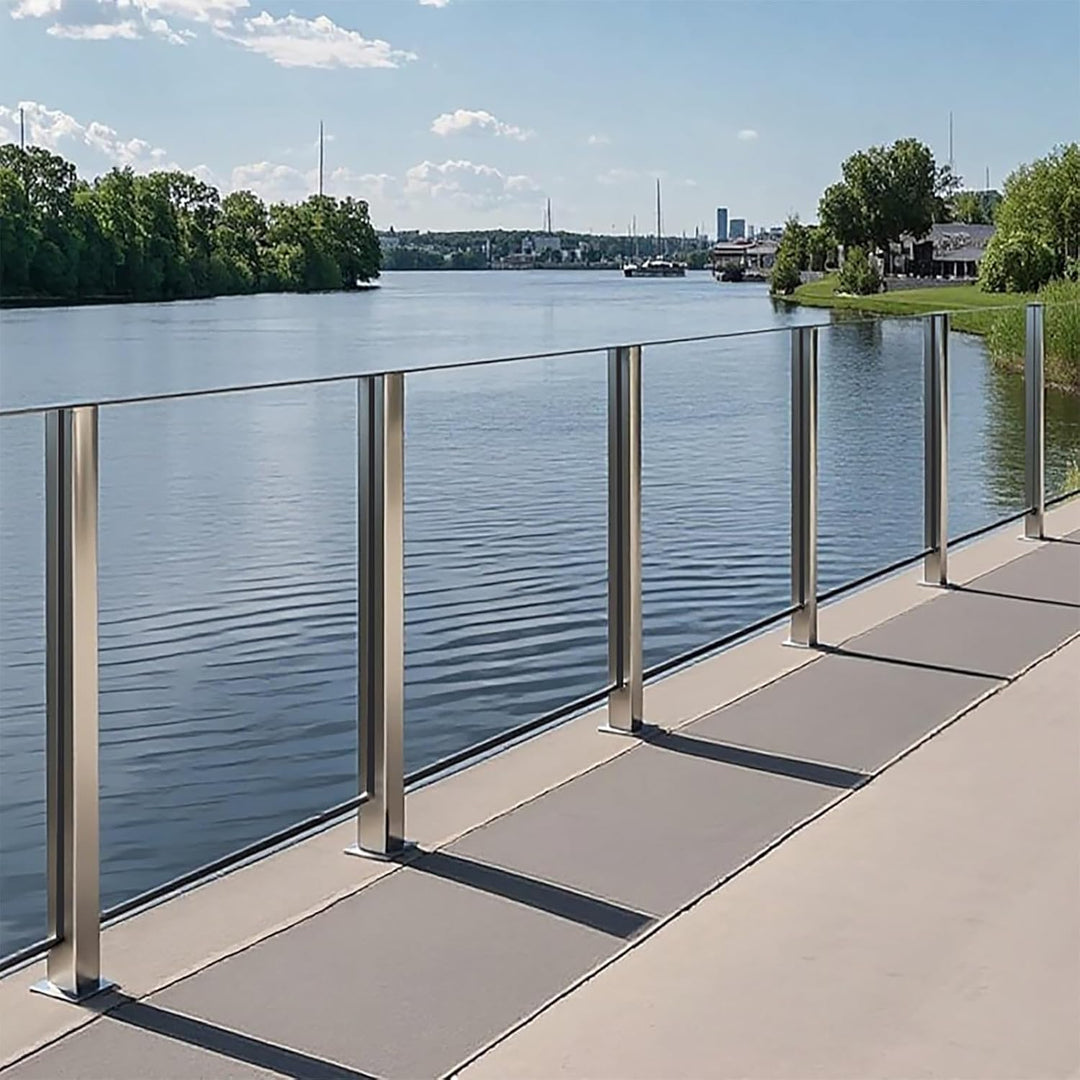 aus Edelstahl Glasgeländer pfosten mit Einsteckenden 90cm – Schwerlastbereich Glasmontageklemme für