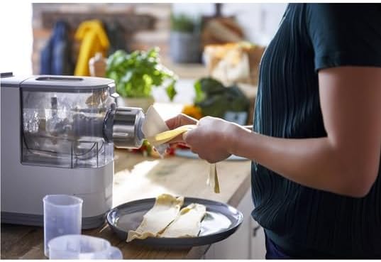 Philips Pastamaker – vollautomatisch, Wiegefunktion, 4 Formaufsätze, weiss/rauchgrau