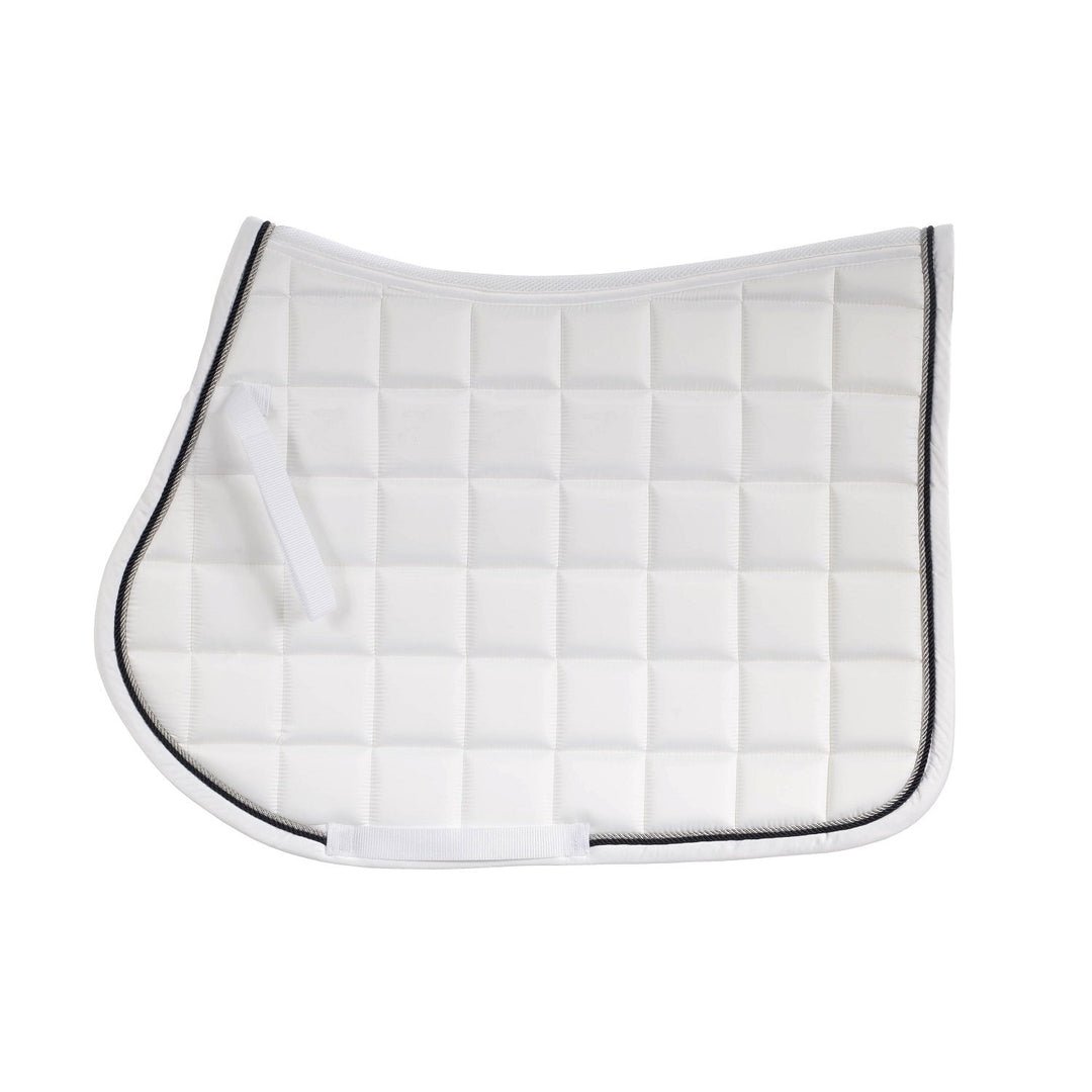 HORZE White Watson All Purpose Horse Size Quilted Vented Padded Dressage English Saddle Pad