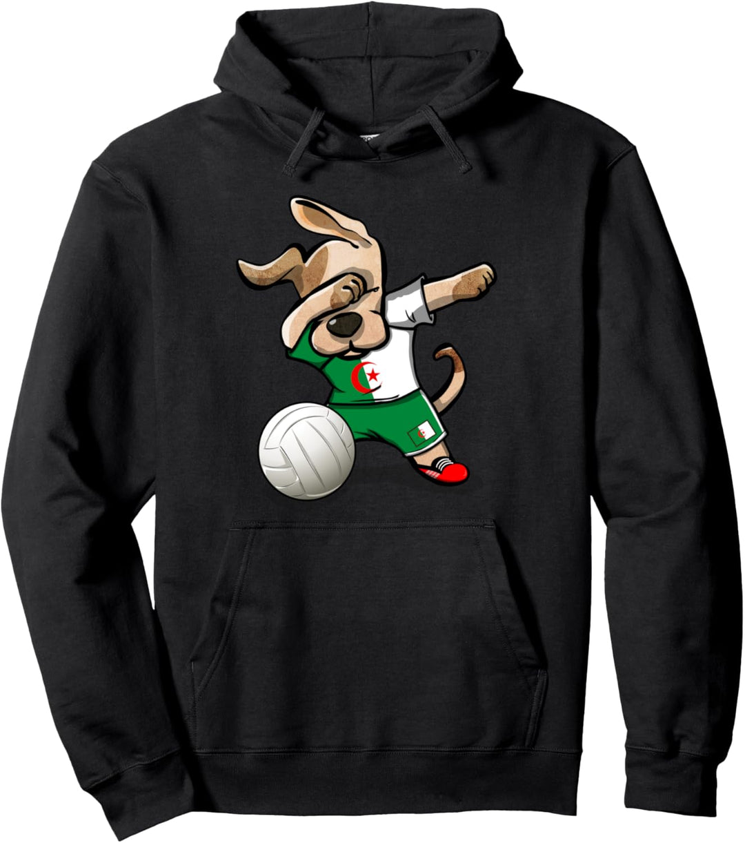 Tupfender Hund Algerien Volleyball - Algerische Flagge Sport Pullover Hoodie