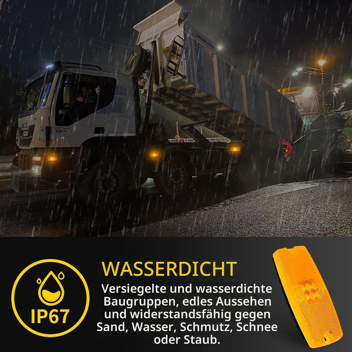 Qiping 4 Pack Begrenzungsleuchte Orange 12V 24V LED Umrissleuchte Gelb Bernstein Positionsleuchte mi