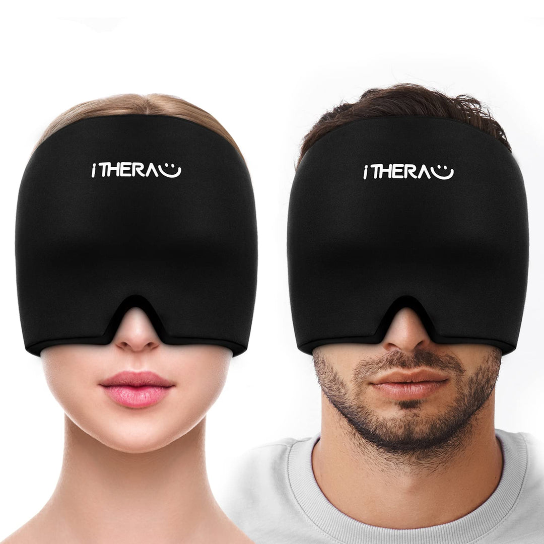 I-THERA-U Migräne Maske 2pcs - Wiederverwendbar 2 in 1 Schlafmaske Headache Hat, Kopfschmerzen Kühlp