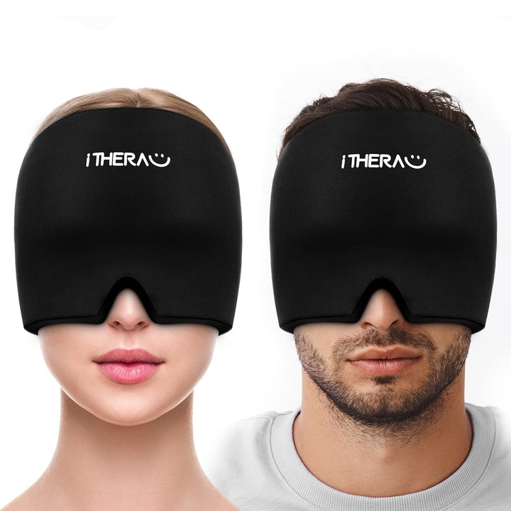 I-THERA-U Migräne Maske 2pcs - Wiederverwendbar 2 in 1 Schlafmaske Headache Hat, Kopfschmerzen Kühlp