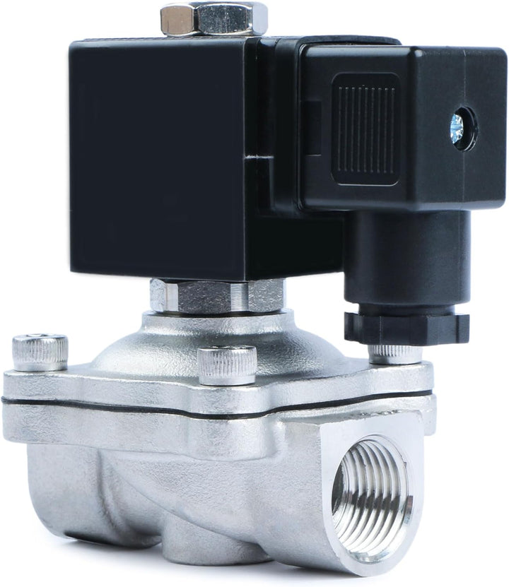 U.S. Solid Solenoid Valve Magnetventil Edelstahl G 1/2" 24V DC Normal geschlossen NC 0-10 bar, venti