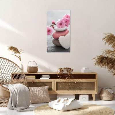 Bilder auf Leinwand 55x100cm Leinwandbild mit Rahmen Yoga weiblich Blume Gesundheit Gross Wanddeko B