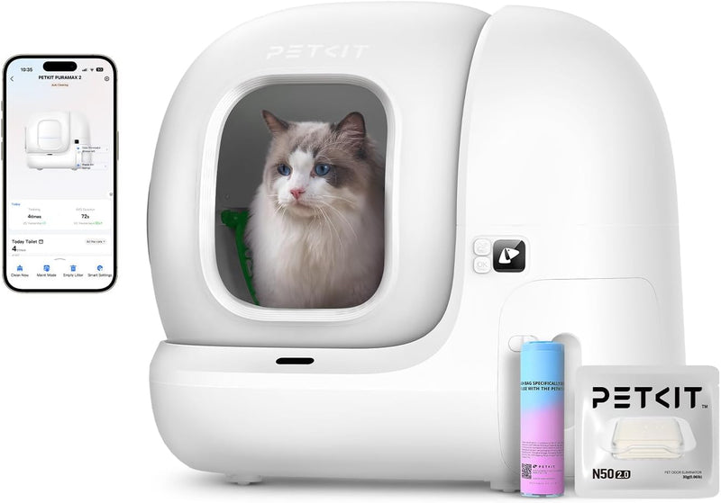 PETKIT Pura Max 2 Selbstreinigende Katzentoilette, 76L Katzenklo Selbstreinigend,xSecure,Geruchsbese