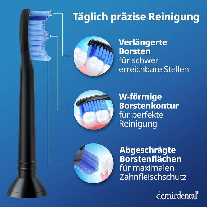 8er demirdental Aufsätze passend für Philips Sonicare Ersatzbürsten ProResults Medium Bürstenköpfe,