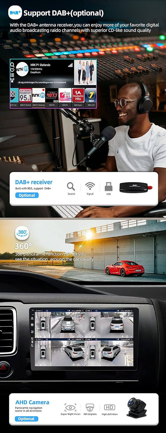 JOYX Autoradio Android 12 Passt für Ford Focus (2010-2013) - Eingebaut DSP/Carplay/Android Auto - 4G