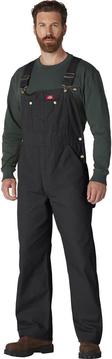Dickies Herren Latzhose Duck Bib Overall 34W / 34L Schwarz Abgespült, 34W / 34L Schwarz Abgespült