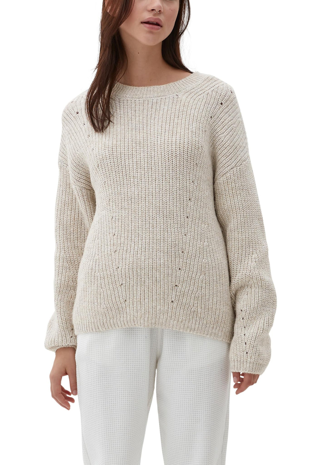 QS Damen Strickpullover M Weiss, M Weiß