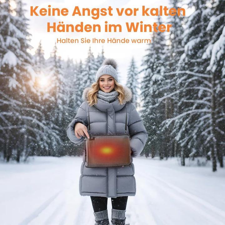 Beheizbarer Handmuff, Handmuff Elektrisch 10000 mAh Powerbank, USB Beheizbare Handwärmer mit Verstel
