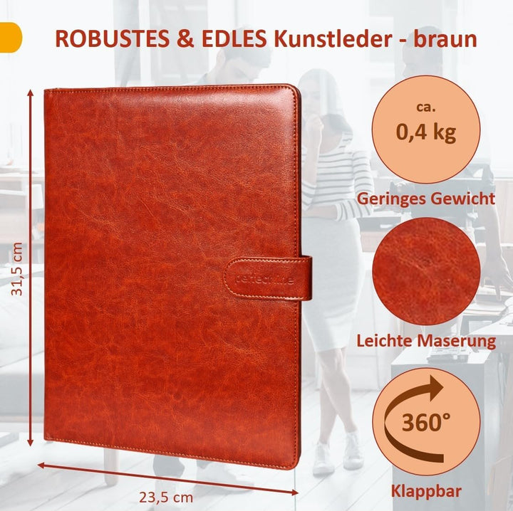 perfect line - Klemmbrettmappe DIN-A4 mit Magnetverschluss - aus strapazierfähigem Kunstleder in sti